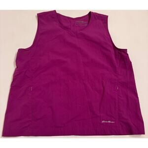 Eddie Bauer Women's Nylon Zip Pocket Loose Fit Tank Top Sz M Purple